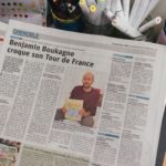 Article du Dauphiné libéré pour la BD "Tour de France" de B.Boukagne