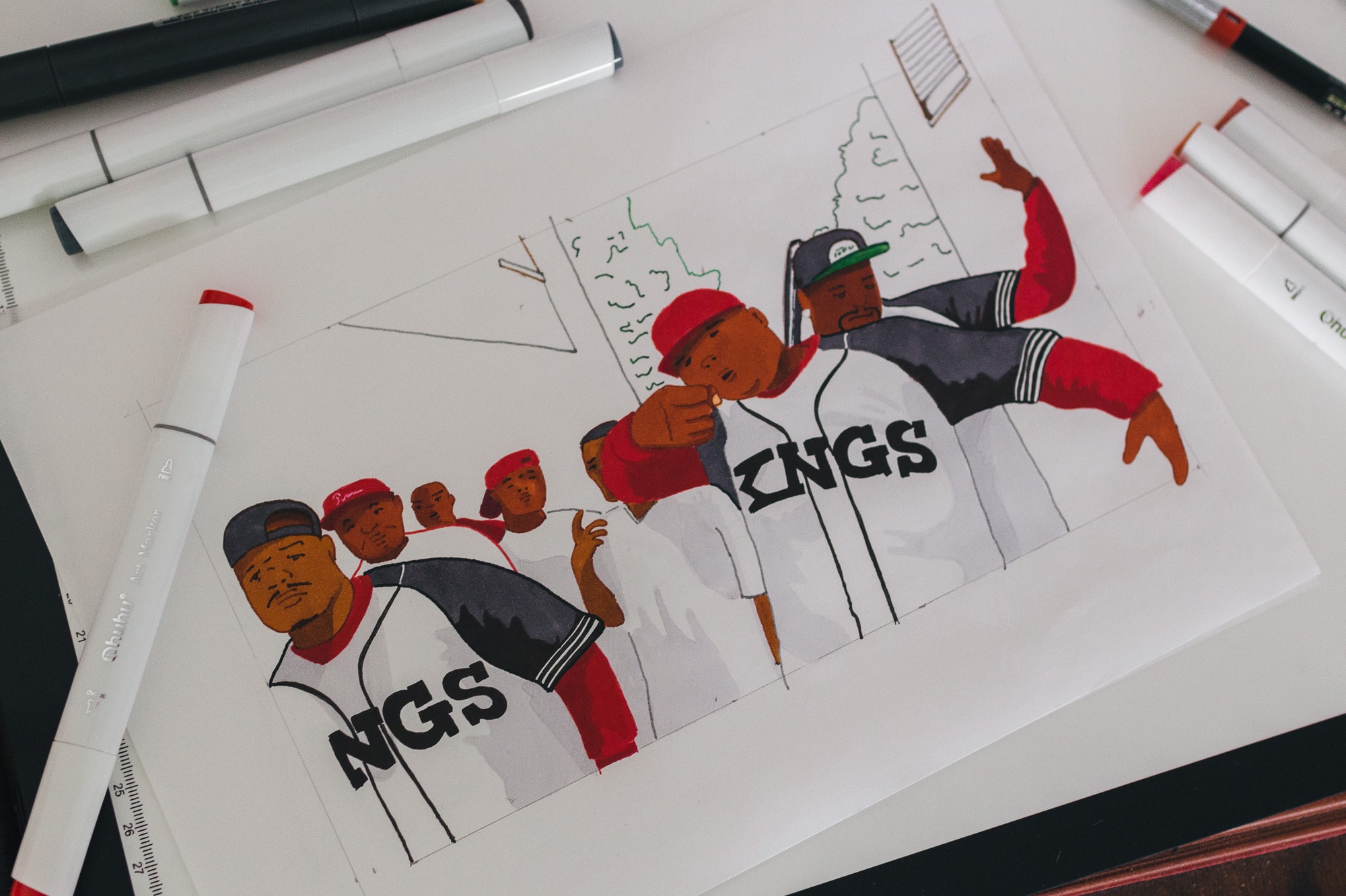 Illustration « Simulacre » by B.Boukagne – Gangsta Ride